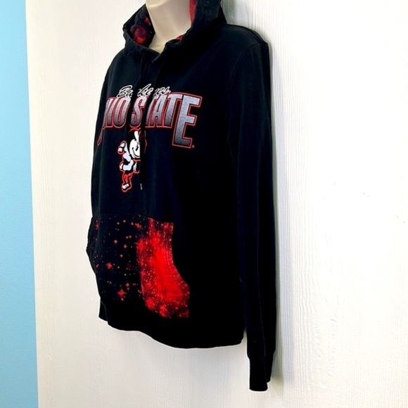 Recycled Karma - Ohio State Buckeyes Brutus Black And Red Graphic Hoodie Small - Picture 6 of 11